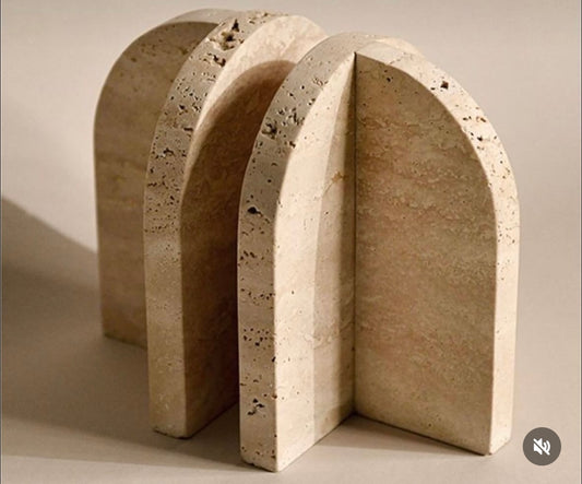 Travertine Bookends