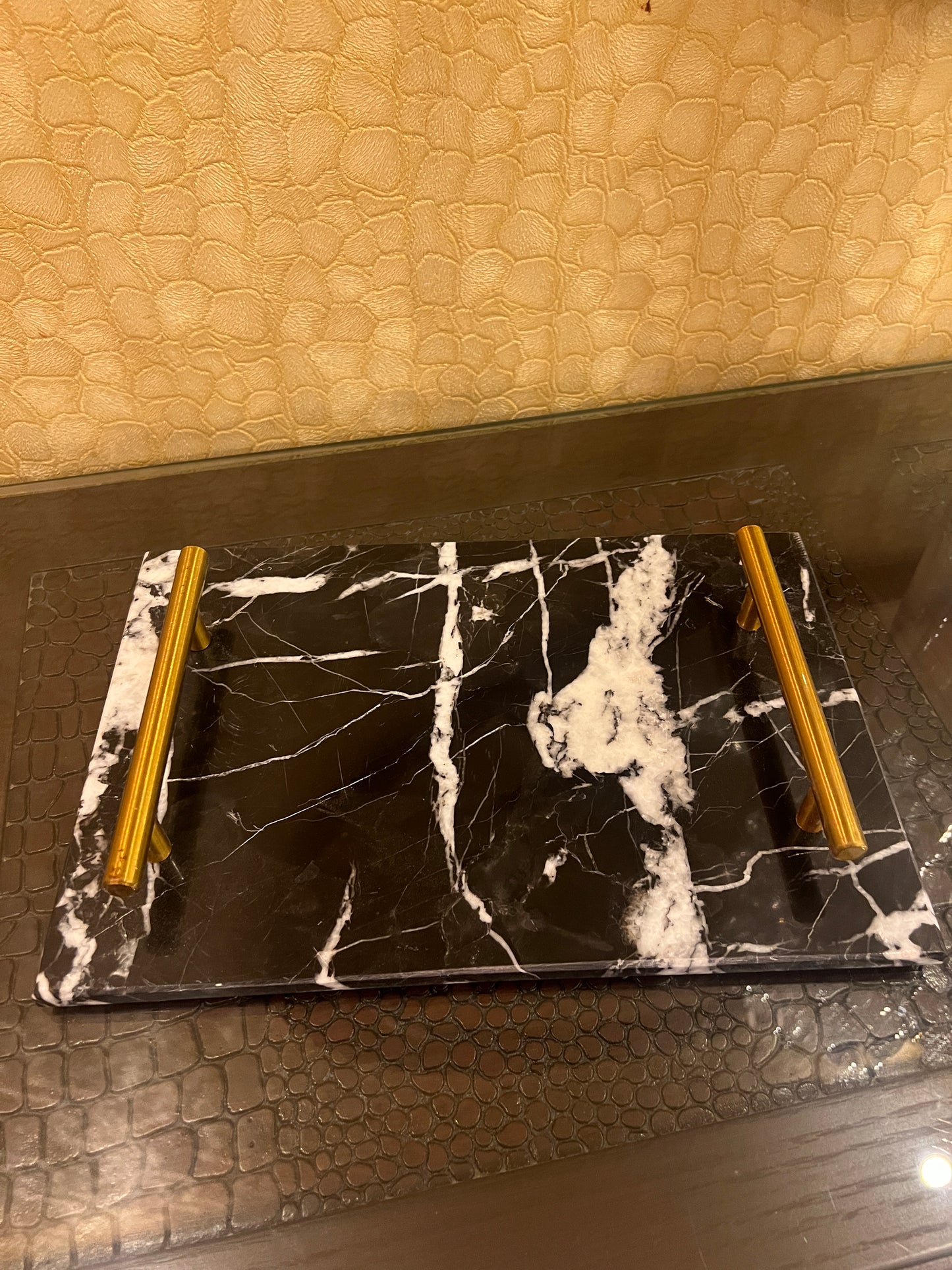 Zebra Marble Tray