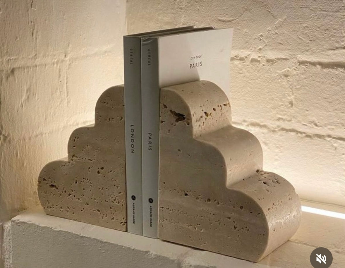 Travertine Bookends